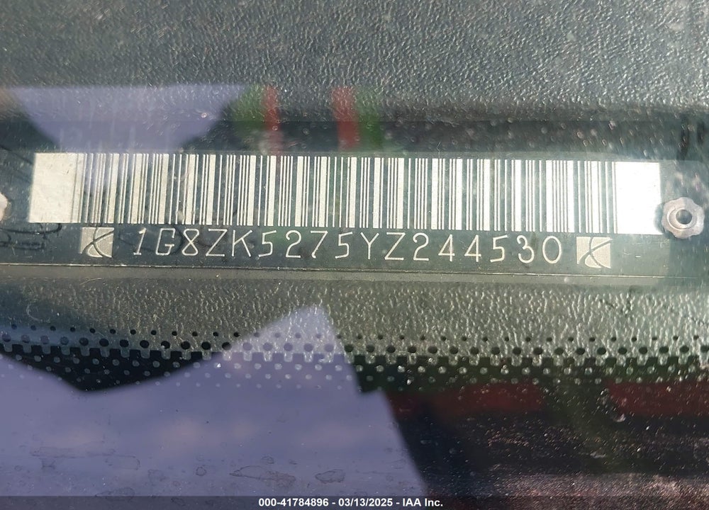 2000 SATURN SL2 VIN: 1G8ZK5275YZ244530