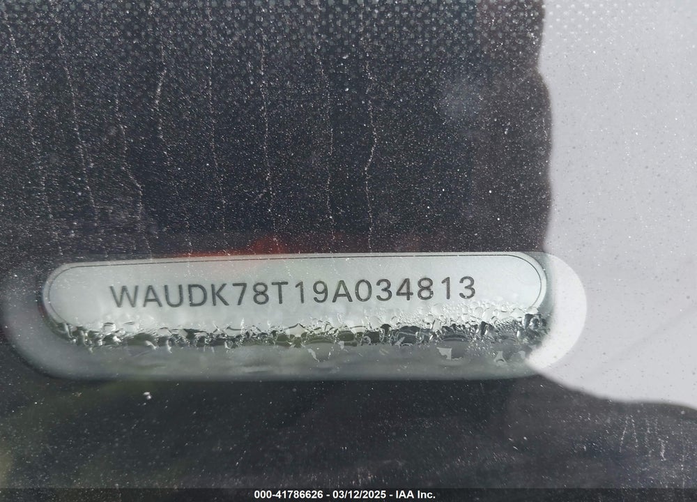 2009 AUDI A5 VIN: WAUDK78T19A034813