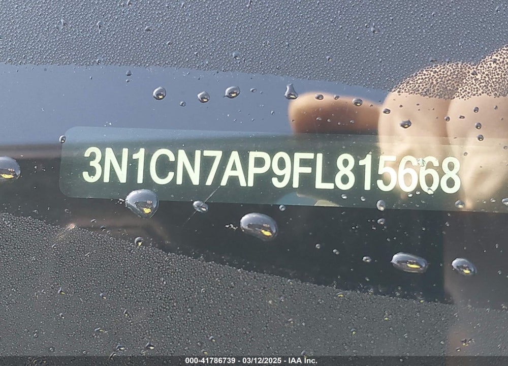 2015 NISSAN VERSA VIN: 3N1CN7AP9FL815668