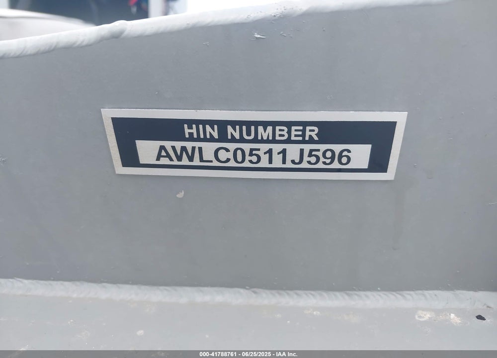 1996 ALWELD BOAT VIN: AWLC0511J596