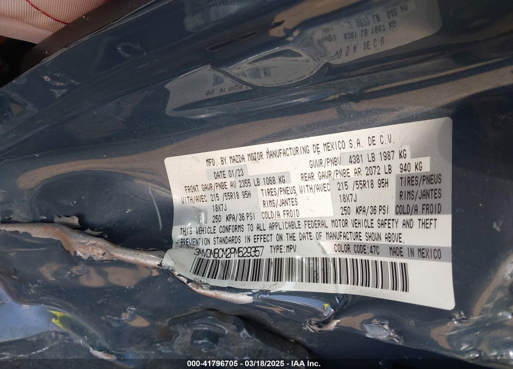2023 MAZDA CX-30 VIN: 3MVDMBCM2PM529357