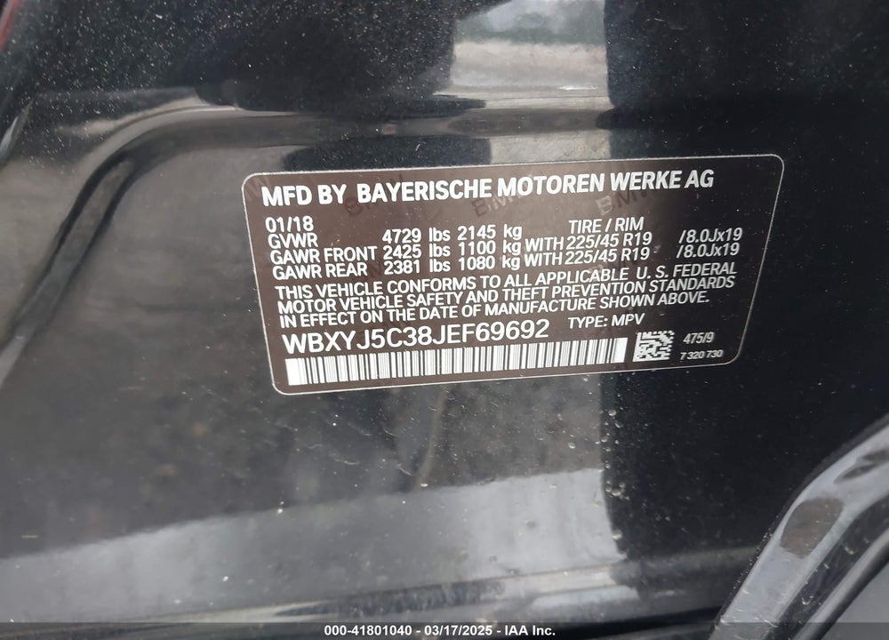 2018 BMW X2 XDRIVE28I VIN: WBXYJ5C38JEF69692