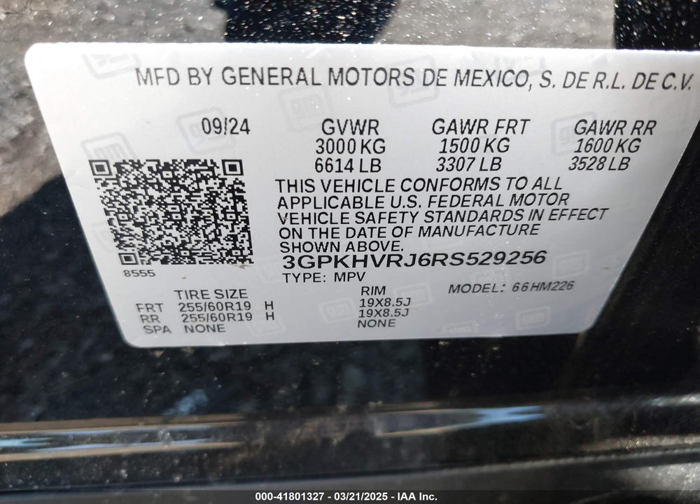 2024 HONDA PROLOGUE EX VIN: 3GPKHVRJ6RS529256