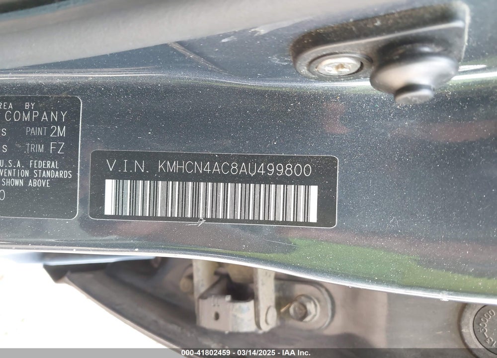 2010 HYUNDAI ACCENT VIN: KMHCN4AC8AU499800