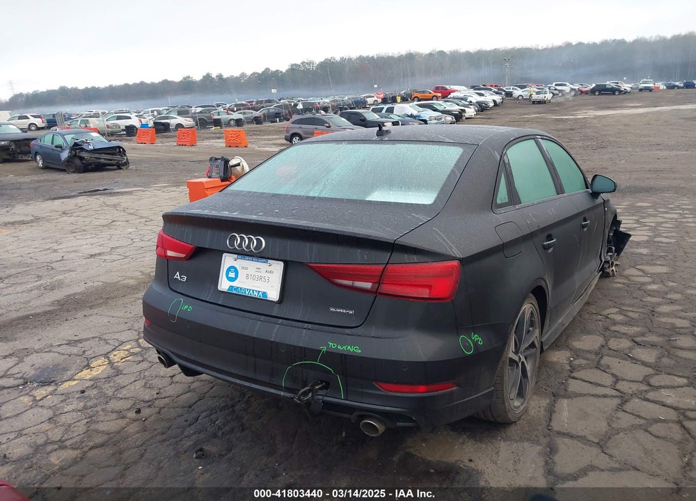 2020 AUDI A3 PREMIUM 45 TFSI S LINE QUATTRO S TRONIC VIN: WAUBEGFF0LA103168