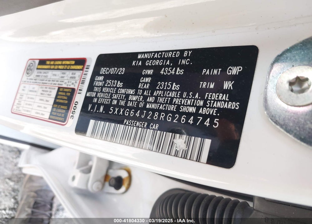 2024 KIA K5 VIN: 5XXG64J28RG264745