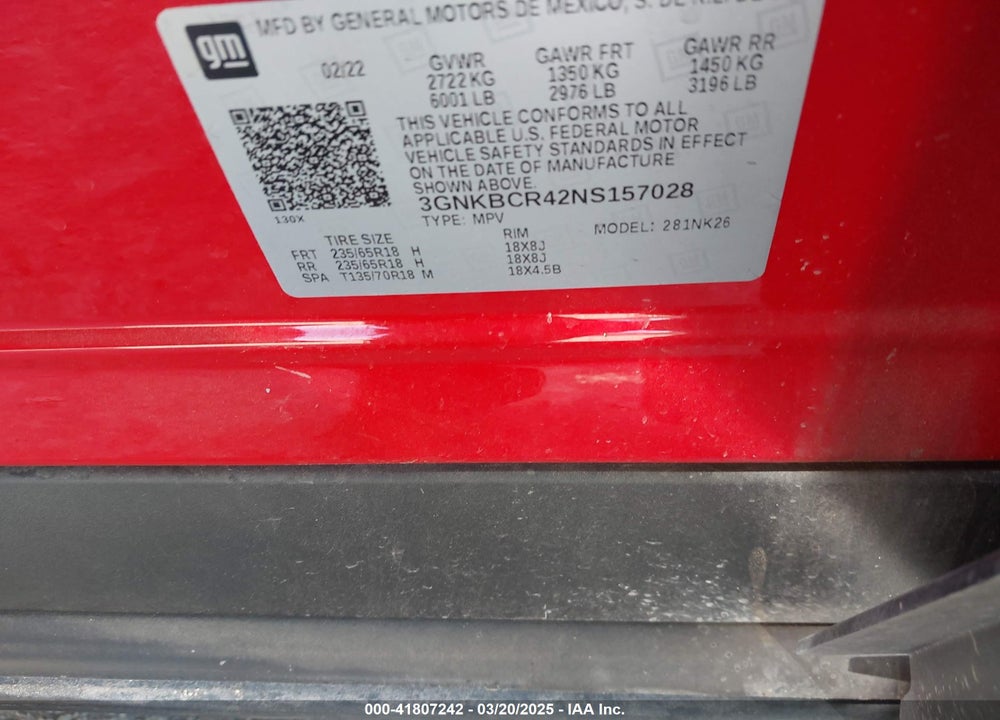 2022 CHEVROLET BLAZER VIN: 3GNKBCR42NS157028