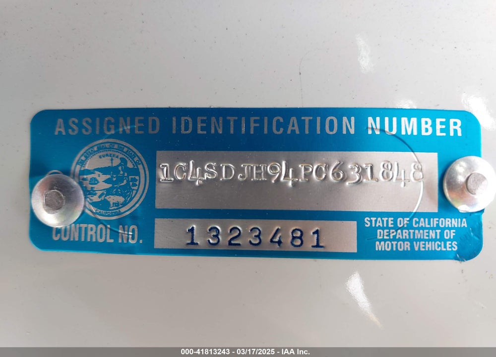 2023 DODGE DURANGO VIN: 1C4SDJH94PC631848