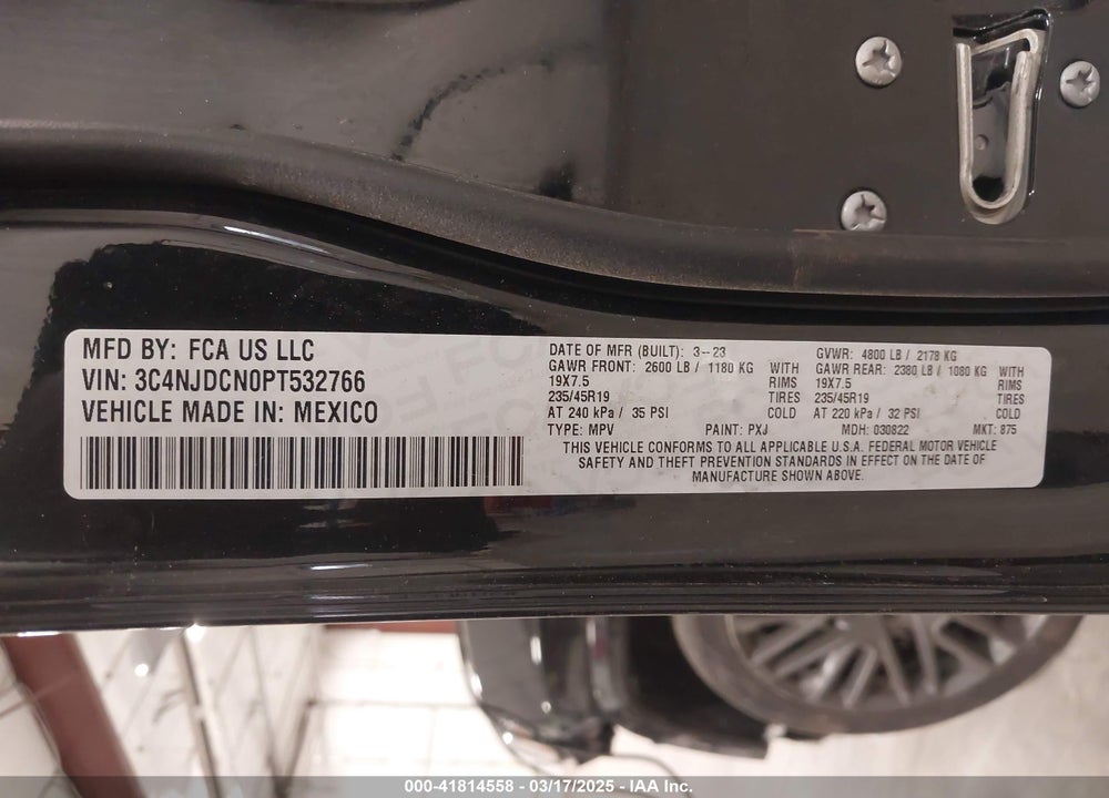 2023 JEEP COMPASS VIN: 3C4NJDCN0PT532766