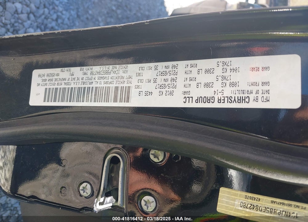 2014 JEEP PATRIOT VIN: 1C4NJPBB5ED842780
