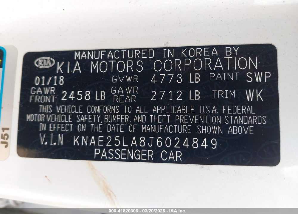 2018 KIA STINGER PREMIUM VIN: KNAE25LA8J6024849