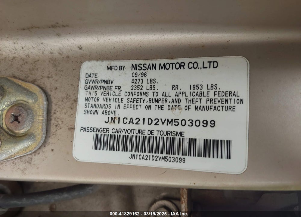 1997 NISSAN MAXIMA VIN: JN1CA21D2VM503099