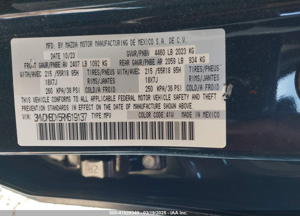 2024 MAZDA CX-30 VIN: 3MVDMBDY5RM619137