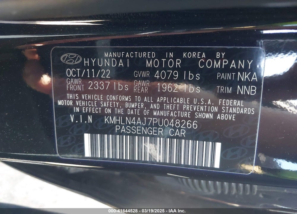 2023 HYUNDAI ELANTRA HYBRID LIMITED VIN: KMHLN4AJ7PU048266