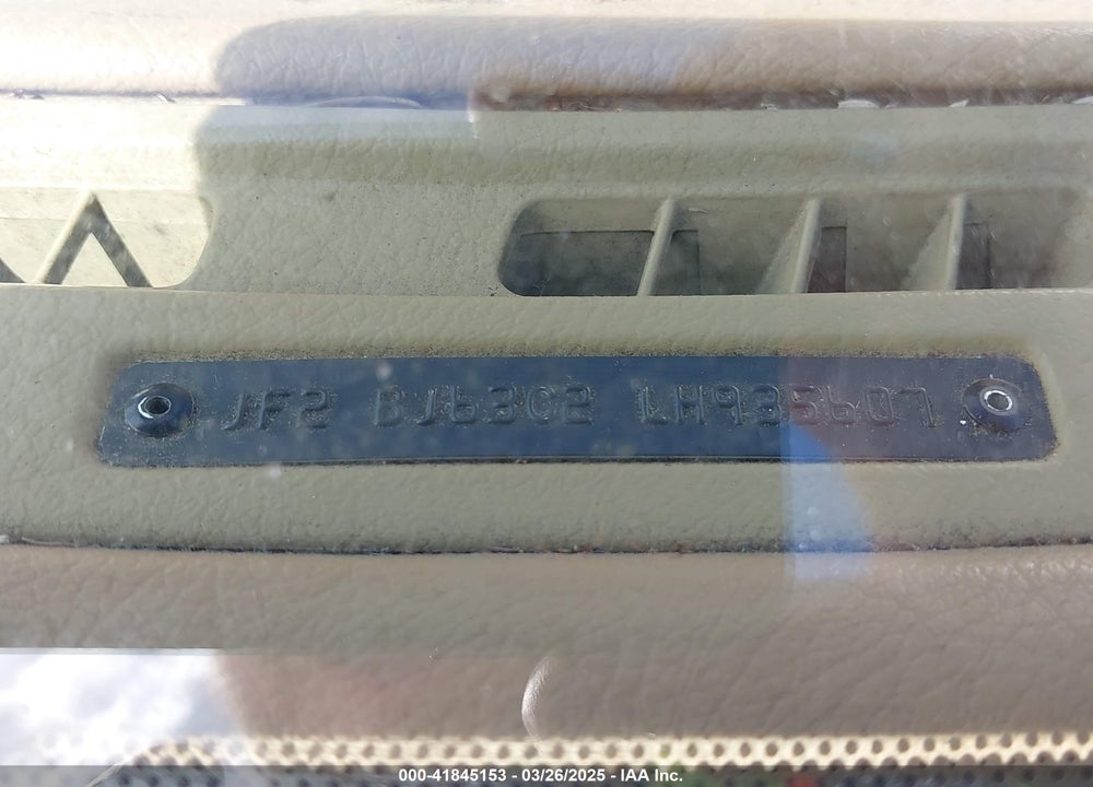1990 SUBARU LEGACY L/HX/PX/RX VIN: JF2BJ63C2LH935607