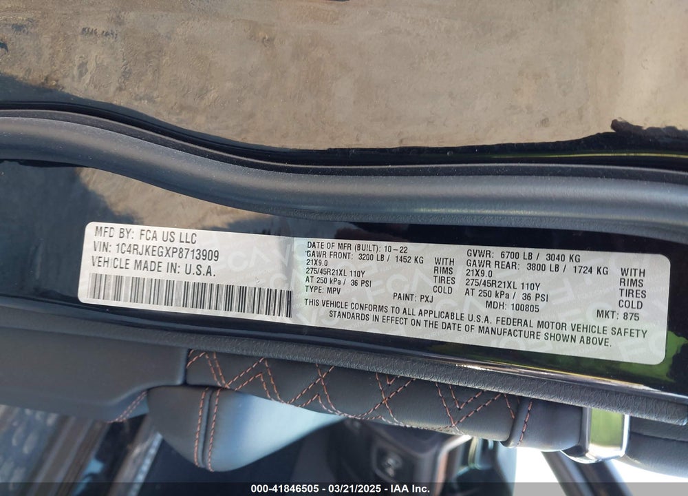 2023 JEEP GRAND CHEROKEE L VIN: 1C4RJKEGXP8713909