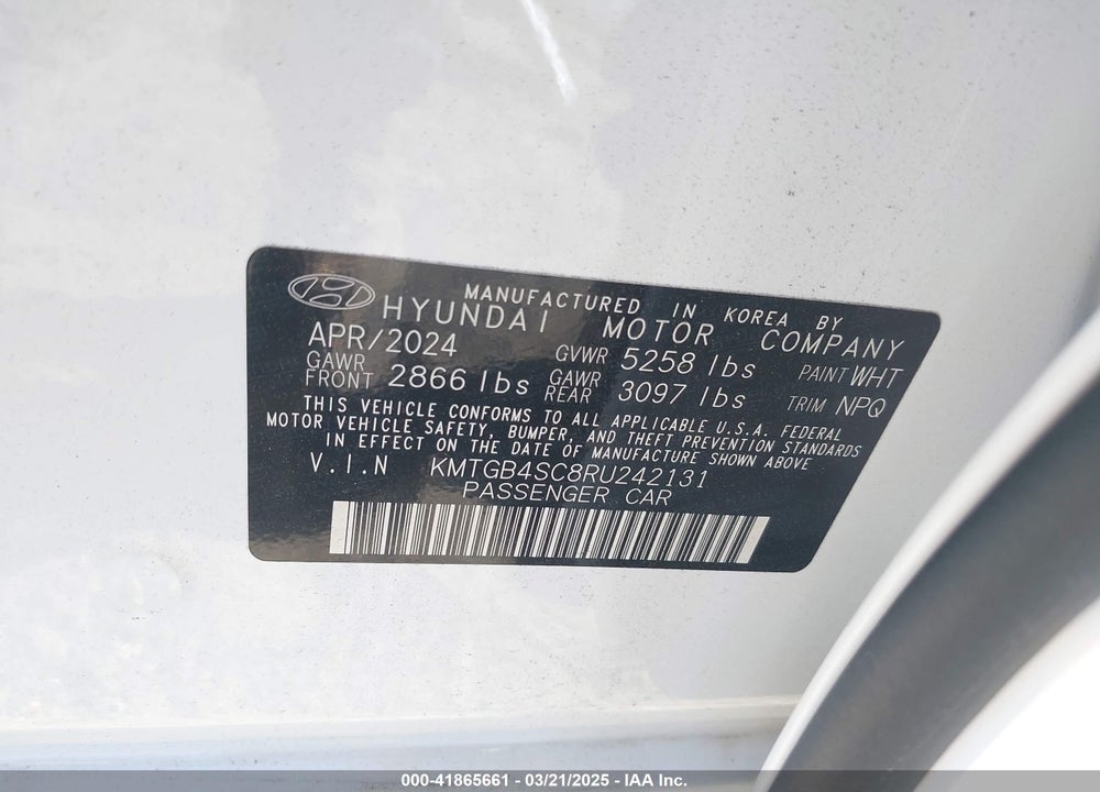 2024 GENESIS G80 VIN: KMTGB4SC8RU242131
