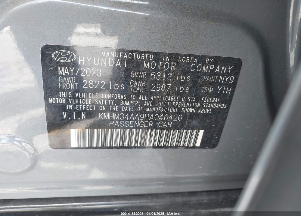 2023 HYUNDAI IONIQ 6 SEL VIN: KMHM34AA9PA046420