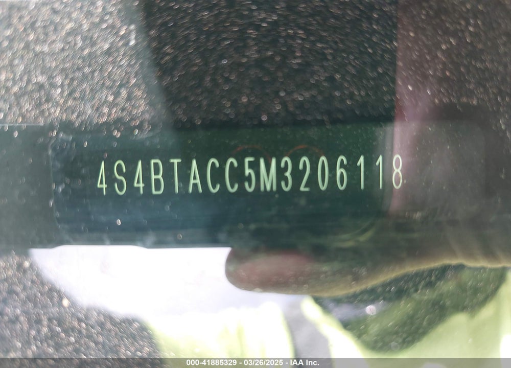 2021 SUBARU OUTBACK VIN: 4S4BTACC5M3206118