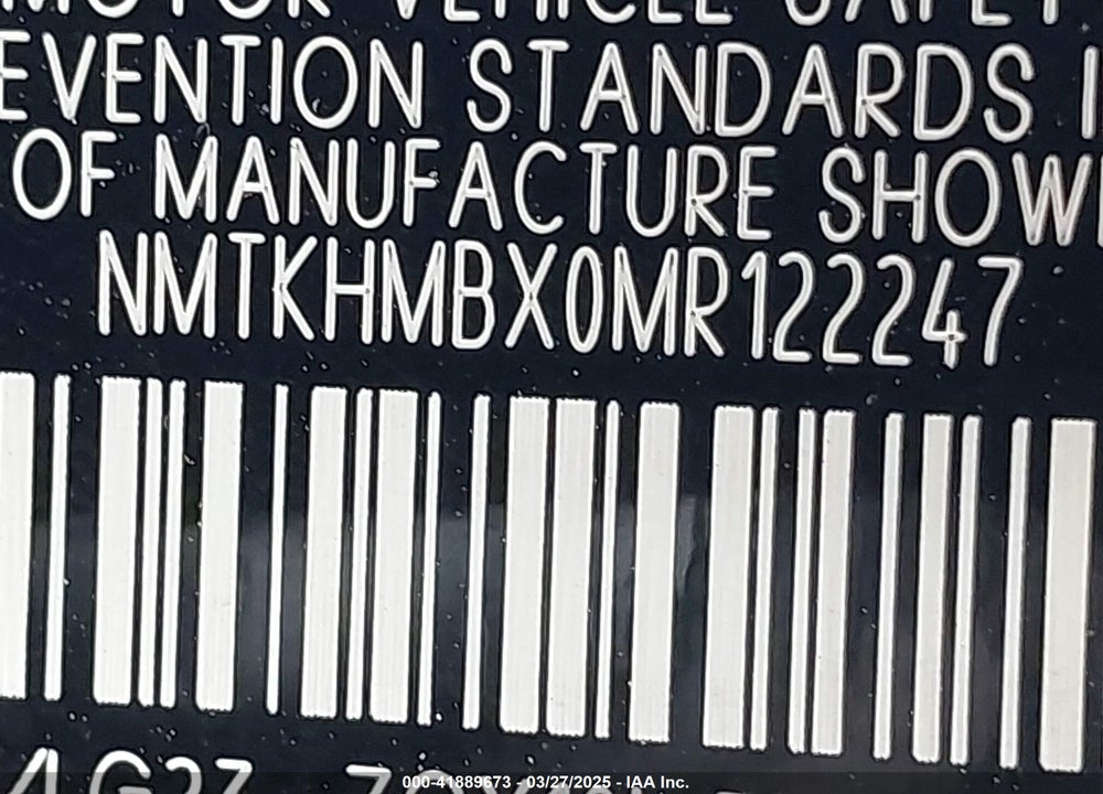 2021 TOYOTA C-HR VIN: NMTKHMBX0MR122247