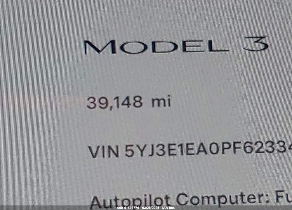 2023 TESLA MODEL 3 VIN: 5YJ3E1EA0PF623345
