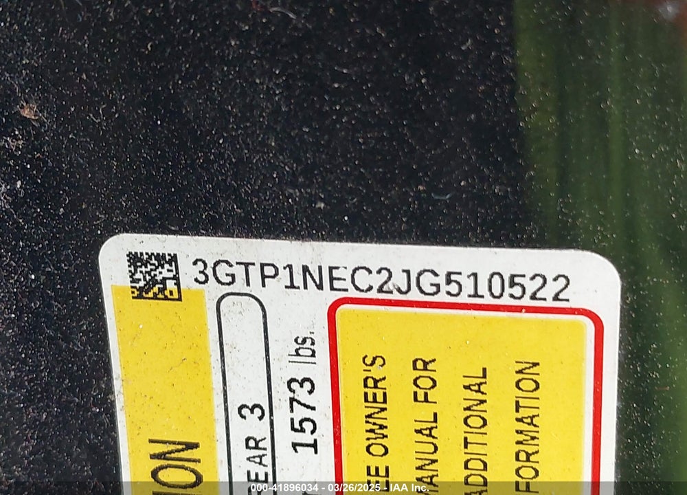 2018 GMC SIERRA 1500 SLT VIN: 3GTP1NEC2JG510522