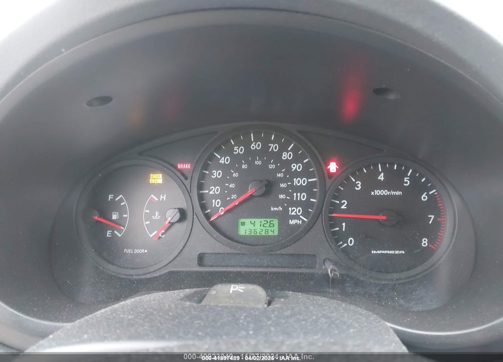 2004 SUBARU IMPREZA 2.5TS VIN: JF1GG65594G808285