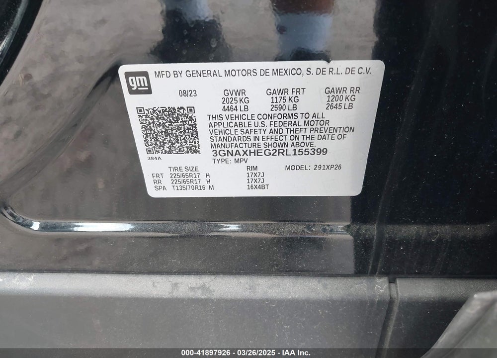 2024 CHEVROLET EQUINOX VIN: 3GNAXHEG2RL155399