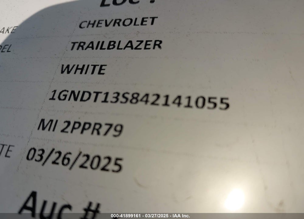 2004 CHEVROLET TRAILBLAZER LT VIN: 1GNDT13S842141055