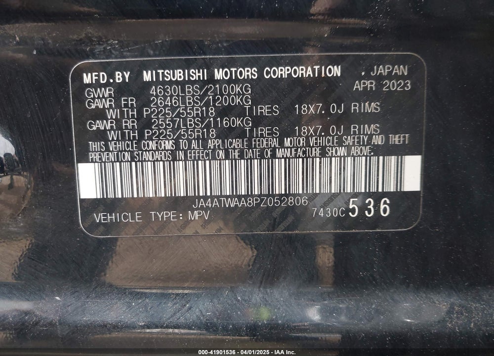 2023 MITSUBISHI ECLIPSE CROSS VIN: JA4ATWAA8PZ052806
