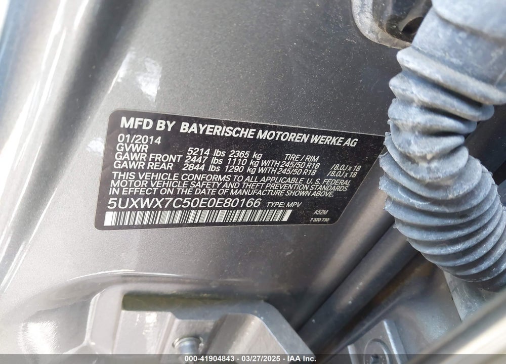 2014 BMW X3 VIN: 5UXWX7C50E0E80166