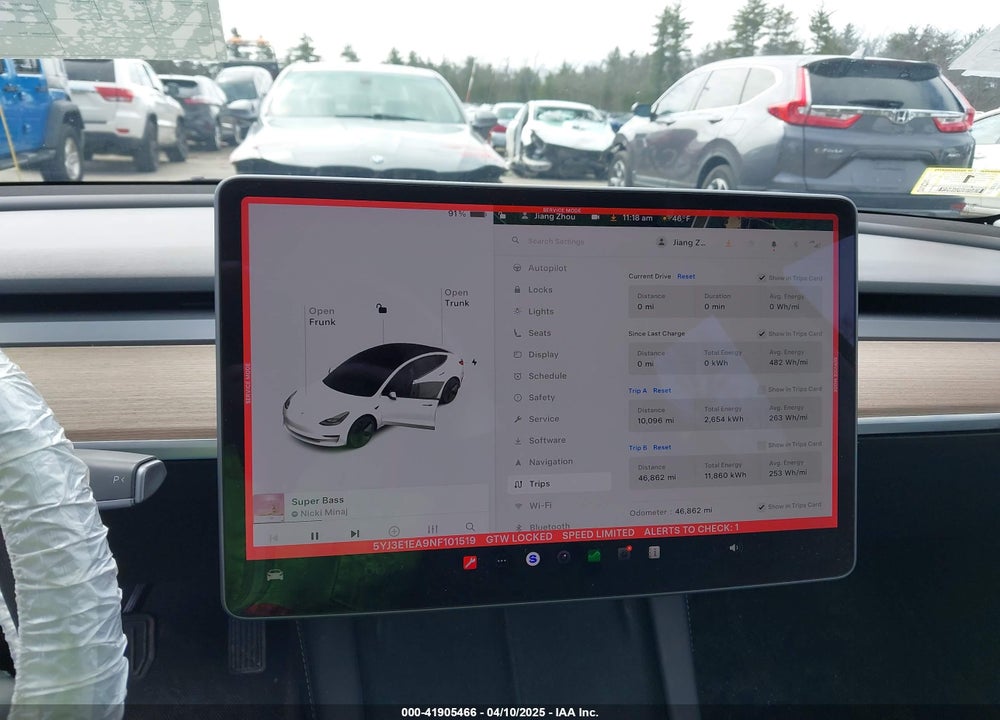 2022 TESLA MODEL 3 REAR-WHEEL DRIVE VIN: 5YJ3E1EA9NF101519