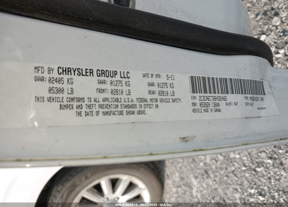 2011 CHRYSLER 300 VIN: 2C3CA6CT6BH592462