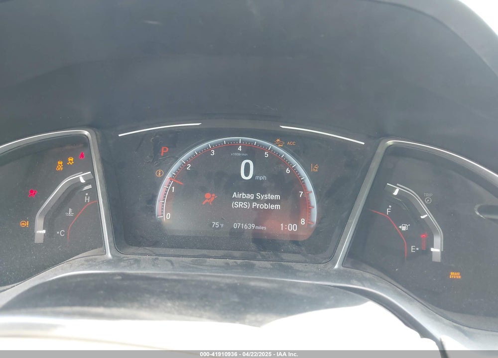 2019 HONDA CIVIC VIN: 2HGFC4B84KH301432
