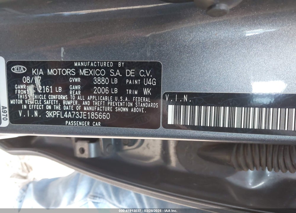 2018 KIA FORTE S VIN: 3KPFL4A73JE185660