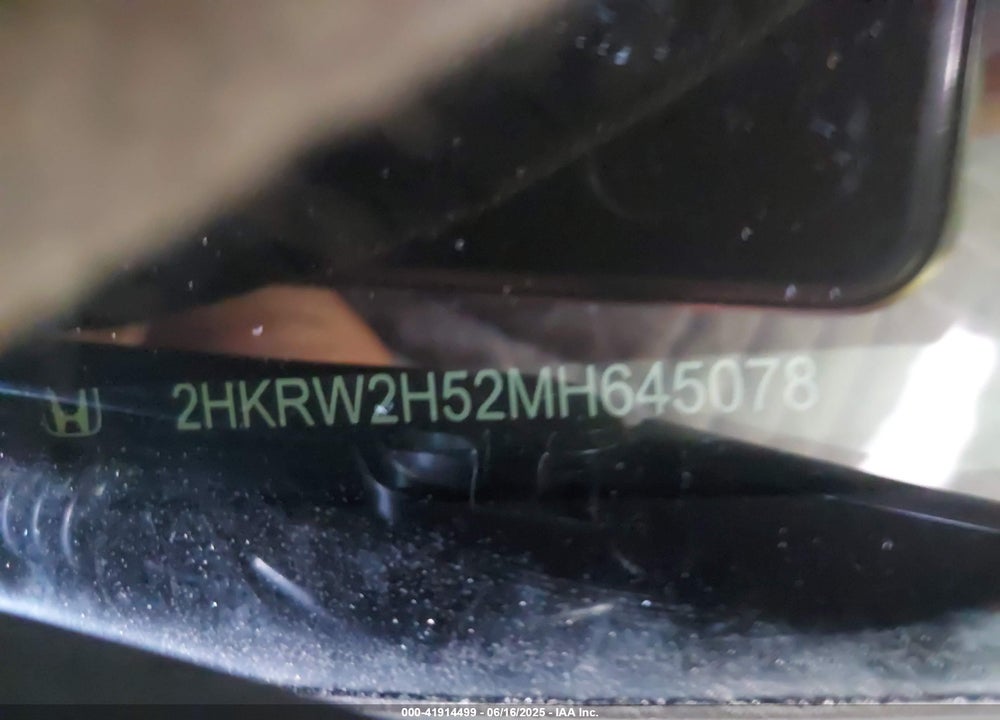 2021 HONDA CR-V VIN: 2HKRW2H52MH645078