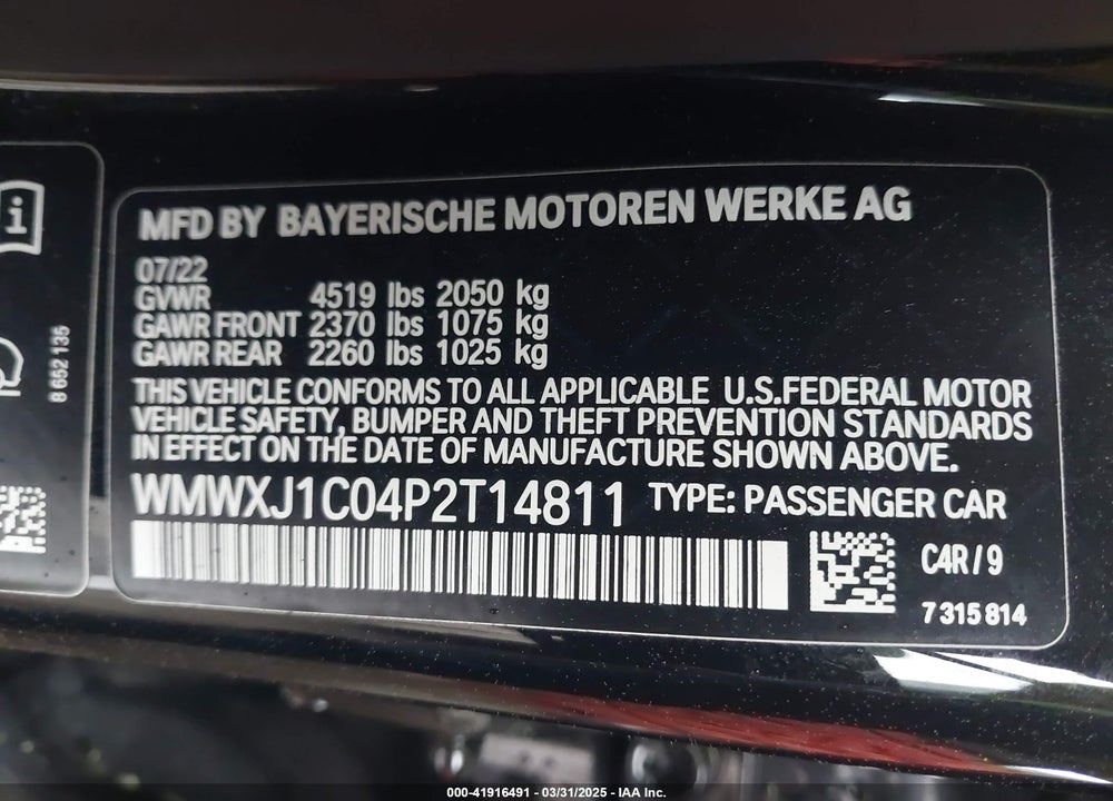 2023 MINI CLUBMAN VIN: WMWXJ1C04P2T14811
