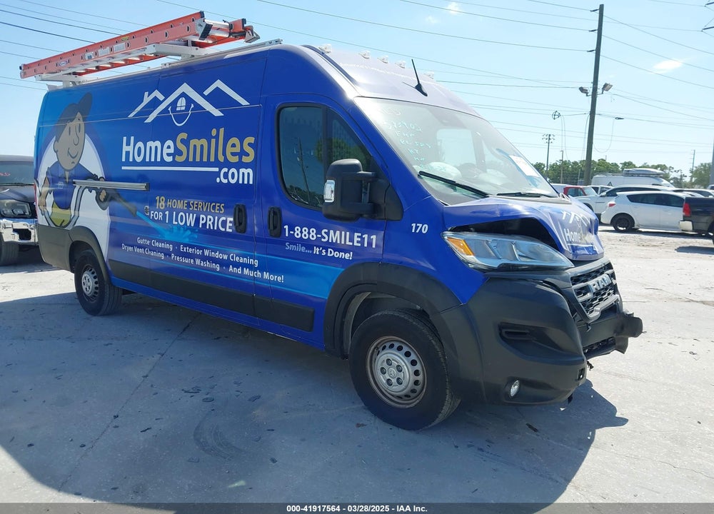 2024 RAM PROMASTER 3500 CARGO VAN TRADESMAN HIGH ROOF 159 WB EXT W/PASS SEAT VIN: 3C6MRVJG6RE108358