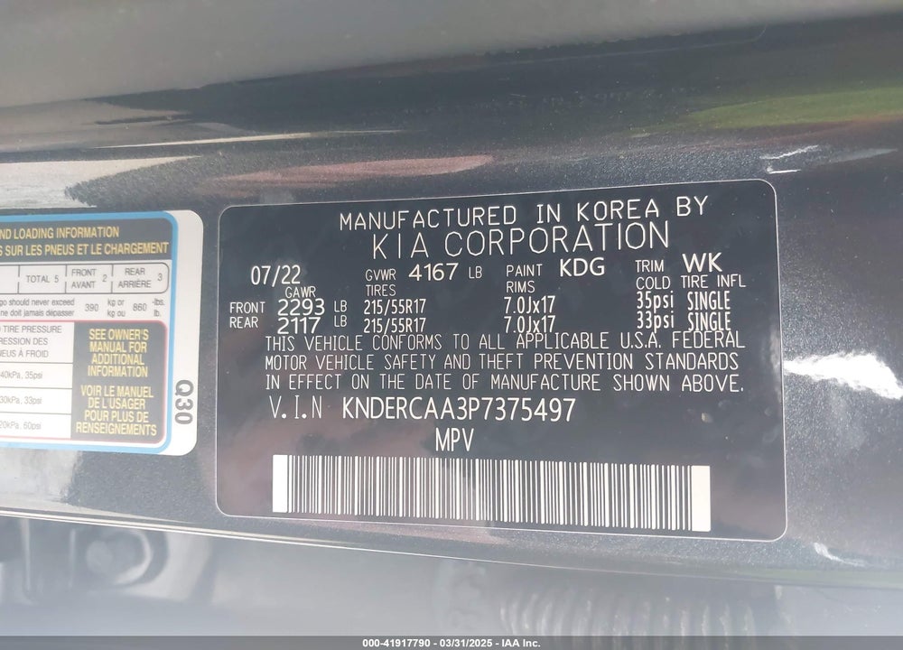 2023 KIA SELTOS EX VIN: KNDERCAA3P7375497