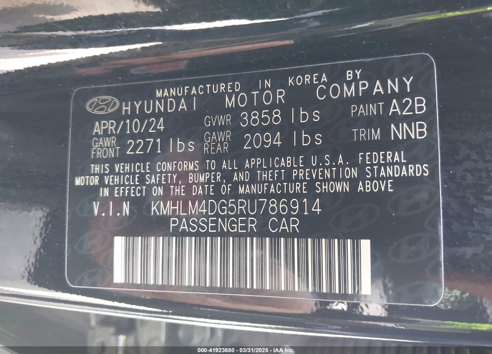 2024 HYUNDAI ELANTRA VIN: KMHLM4DG5RU786914