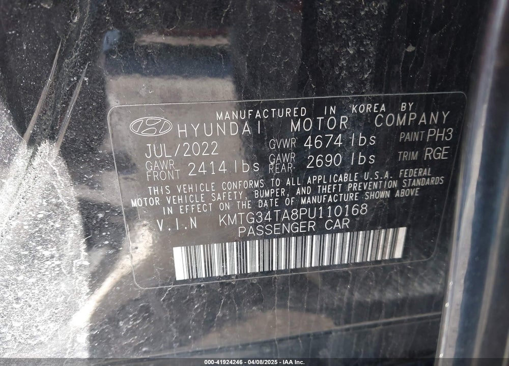 2023 GENESIS G70 2.0T RWD VIN: KMTG34TA8PU110168