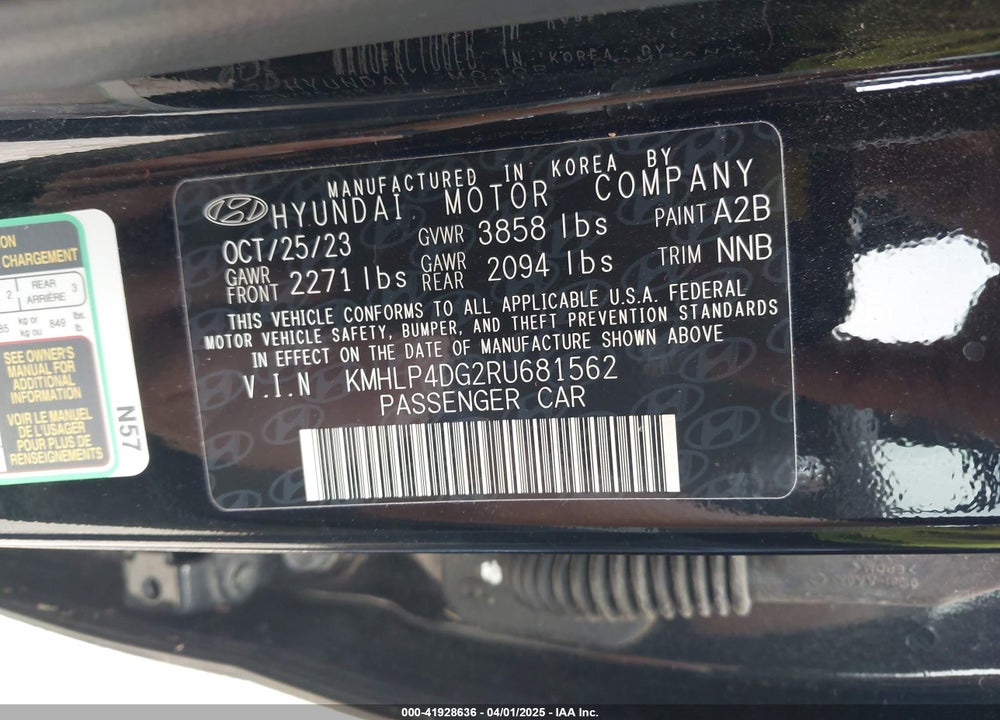 2024 HYUNDAI ELANTRA LIMITED VIN: KMHLP4DG2RU681562
