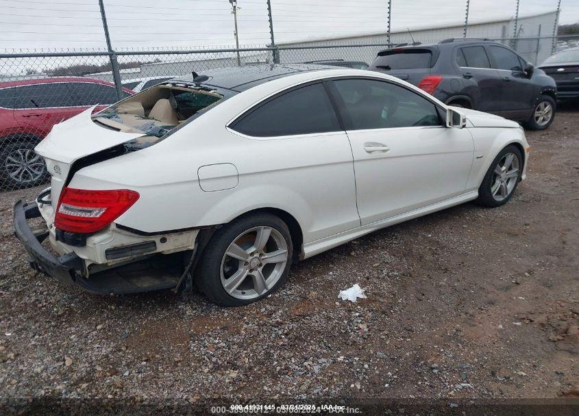 2012 MERCEDES-BENZ C CLASS VIN: WDDGJ4HB4CF923775