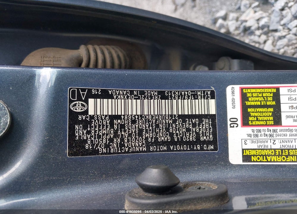 2019 TOYOTA COROLLA VIN: 2T1BURHE8KC145684