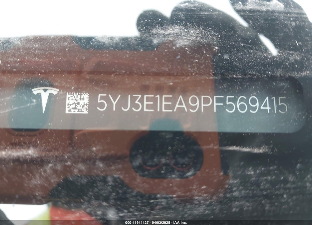 2023 TESLA MODEL 3 REAR-WHEEL DRIVE VIN: 5YJ3E1EA9PF569415
