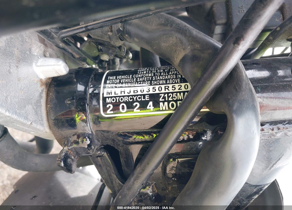 2024 HONDA Z125 MA VIN: MLHJB0350R5200704