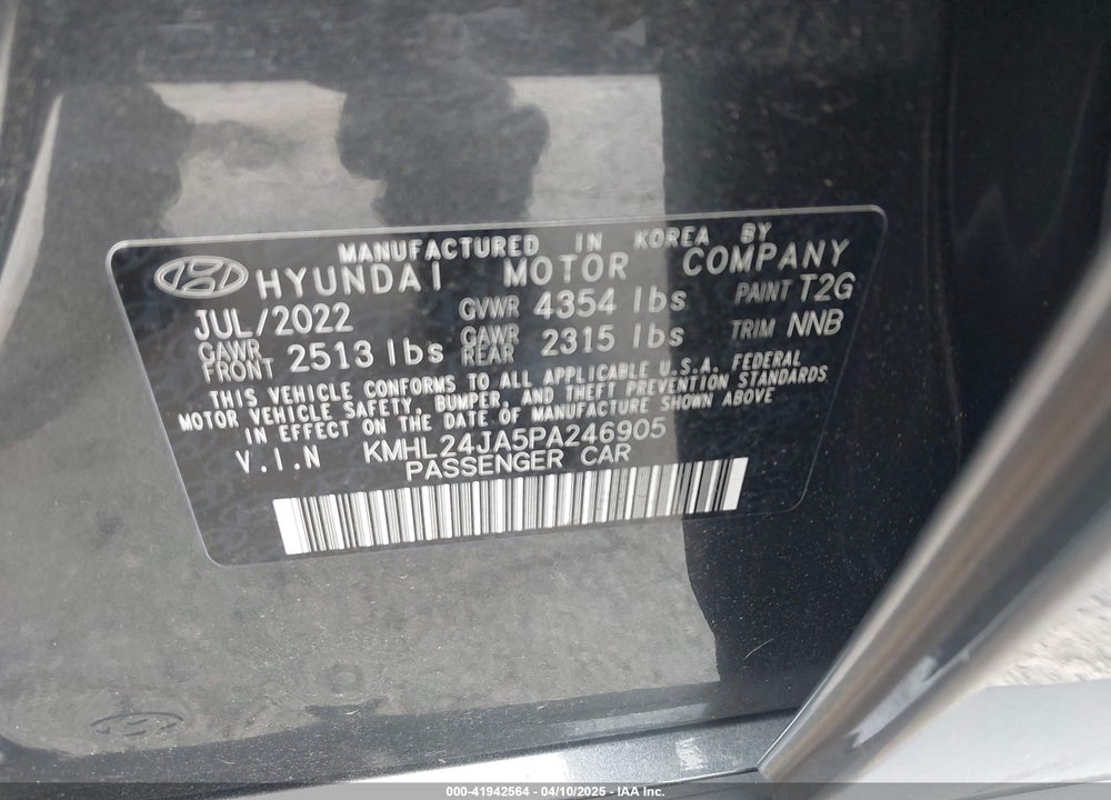 2023 HYUNDAI SONATA SE VIN: KMHL24JA5PA246905