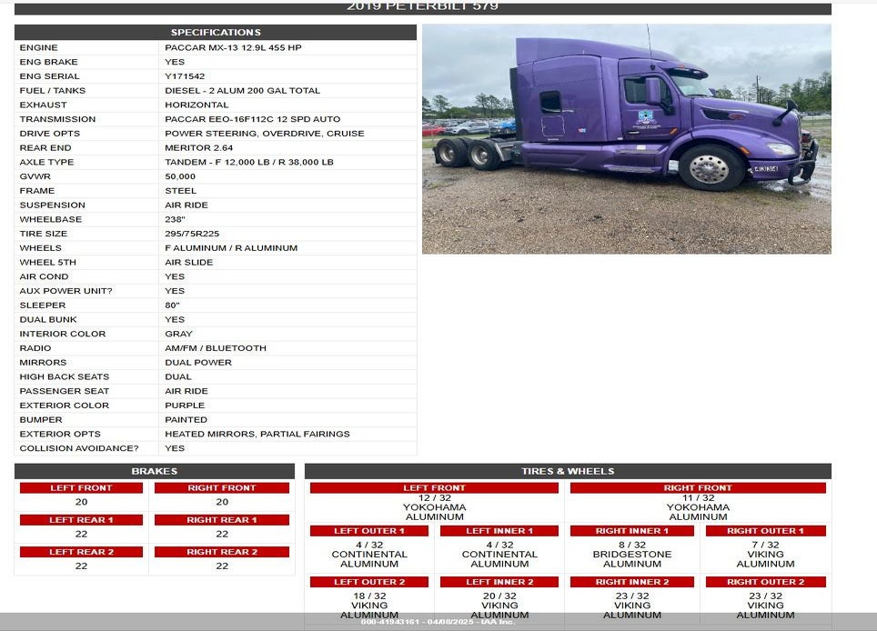 2019 PETERBILT 579 VIN: 1XPBDP9X5KD364334