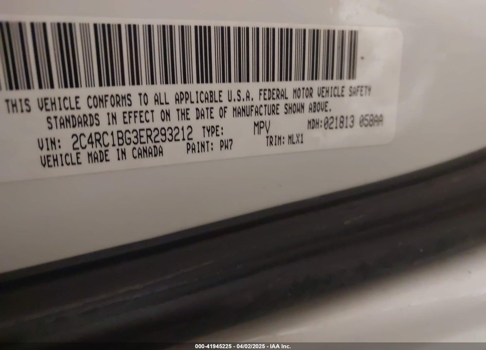 2014 CHRYSLER TOWN & COUNTRY TOURING VIN: 2C4RC1BG3ER293212