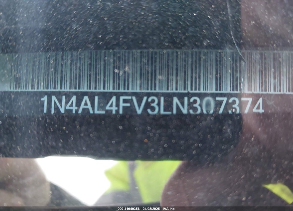 2020 NISSAN ALTIMA VIN: 1N4AL4FV3LN307374